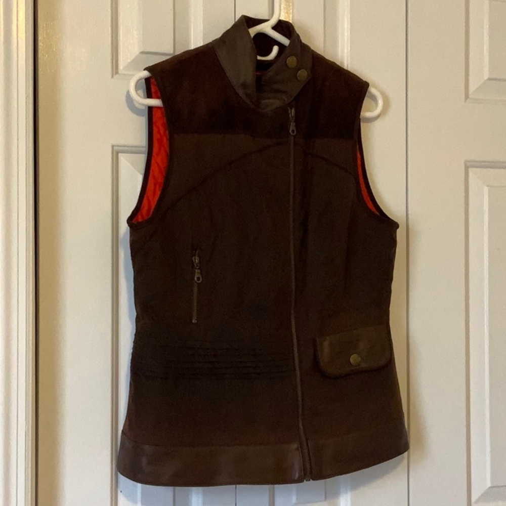 British made leather and suede trimmed vest